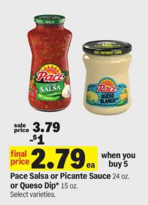 Pace Salsa or Picante Sauce or Queso Dip