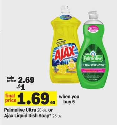 Palmolive Ultra or Ajax Liquid Dish Soap