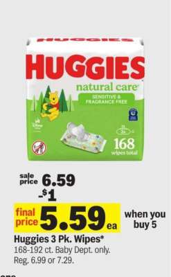 Huggies 3 Pk. Wipes*