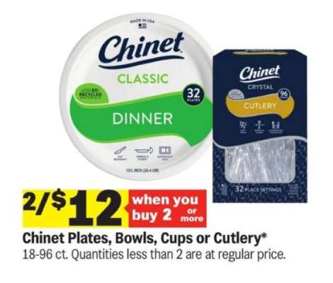 Chinet Plates, Bowls, Cups or Cutlery*