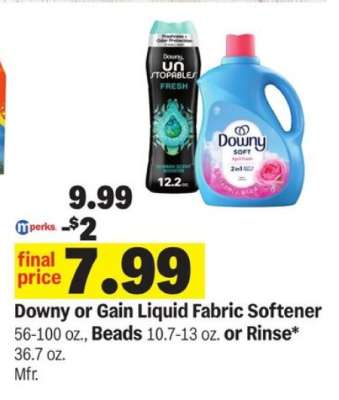 Downy or Gain Liquid Fabric Softener