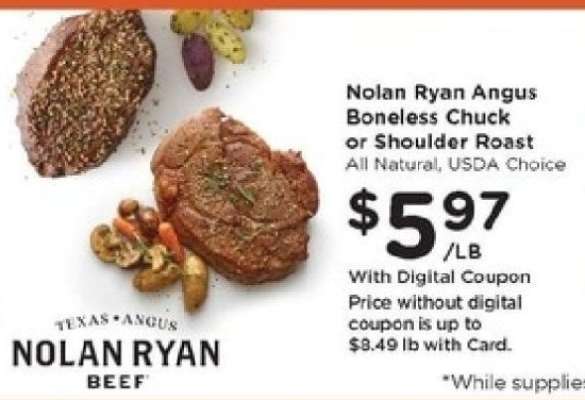 Nolan Ryan Angus Boneless Chuck or Shoulder Roast