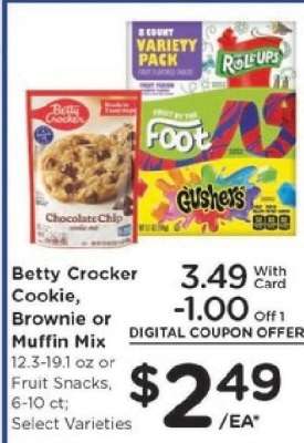 Betty Crocker Cookie, Brownie or Muffin Mix