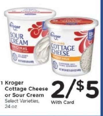 Kroger Cottage Cheese or Sour Cream