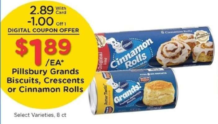 Pillsbury Grands Biscuits, Crescents or Cinnamon Rolls