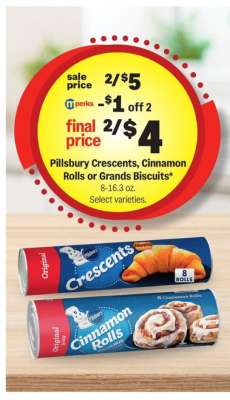 Pillsbury Crescents, Cinnamon Rolls or Grands Biscuits