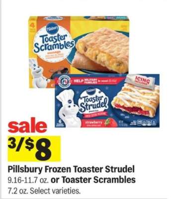 Pillsbury Frozen Toaster Strudel or Toaster Scrambles
