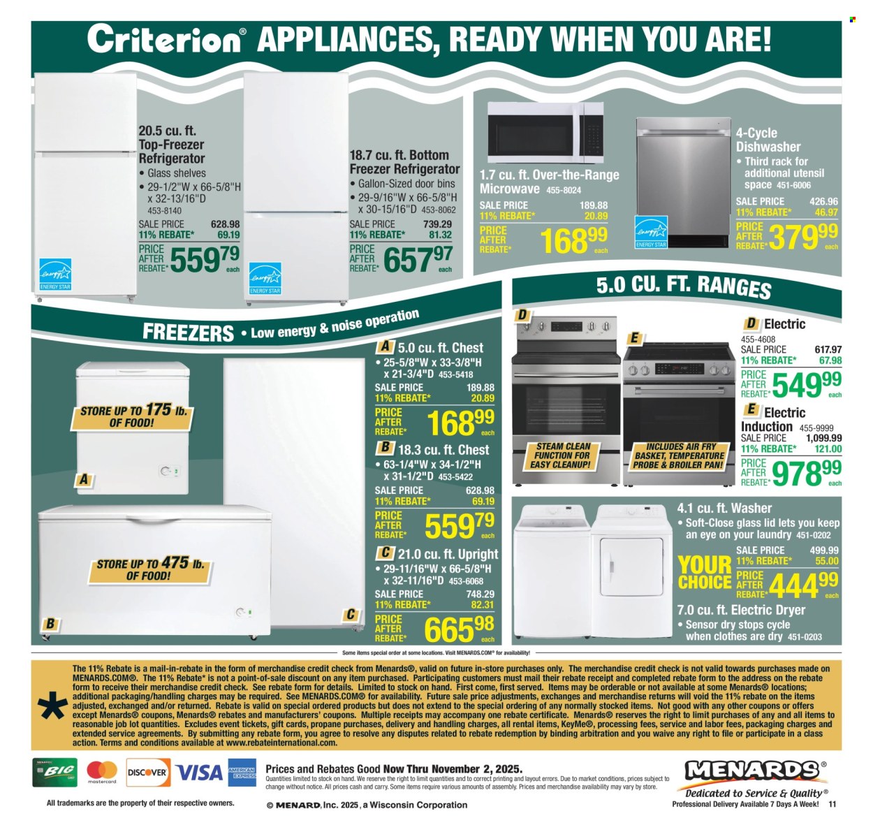 Menards ad - 10/22/2025 - 11/02/2025. Page 16