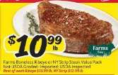 Farms Boneless Ribeye or NY Strip Steak Value Pack