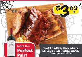 Pork Loin Baby Back Ribs or St. Louis Style Pork Spareribs