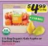 2 lb Bag Organic Gala Apples or Bartlett Pears