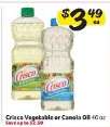 Crisco Vegetable or Canola Oil