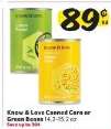 Know & Love Canned Corn or Green Beans