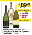 Mumm Napa, Sonoma-Cutrer Chardonnay or Santa Margherita Pinot Grigio