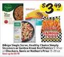 Bibigo Single Serve, Healthy Choice Simply Steamers or Golden Krust Beef Patties or Checkers, Sonic or Nathan's Fries