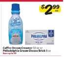 Coffee Dream Creamer or Philadelphia Cream Cheese Brick
