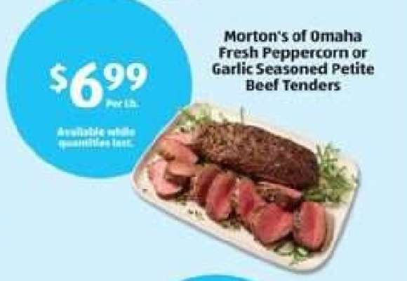 Morton's of Omaha Fresh Peppercorn or Garlic Seasoned Petite Beef Tenders