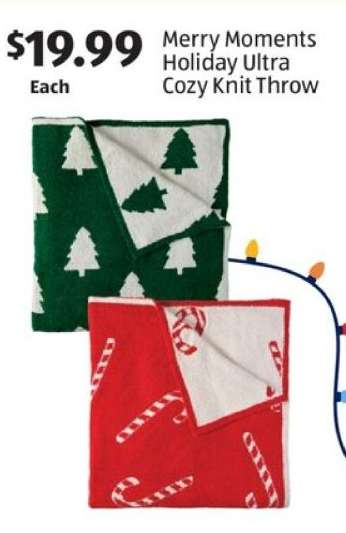 Merry Moments Holiday Ultra Cozy Knit Throw