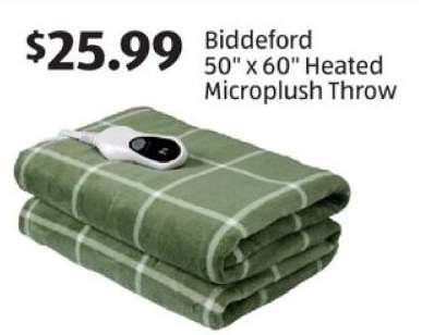 Biddeford Heated Microplush Throw
