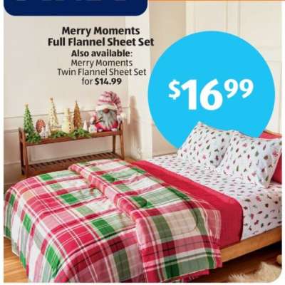 Merry Moments Full Flannel Sheet Set