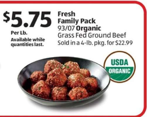 Fresh Family Pack 93/07 Organic Grass Fed Ground Beef