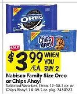 Nabisco Family Size Oreo or Chips Ahoy!