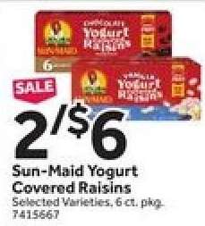 Sun-Maid yogurt covered raisins