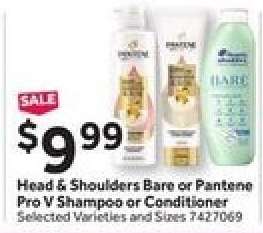 Head & Shoulders Bare or Pantene Pro V Shampoo or Conditioner