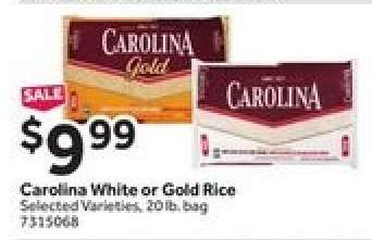 Carolina White or Gold Rice