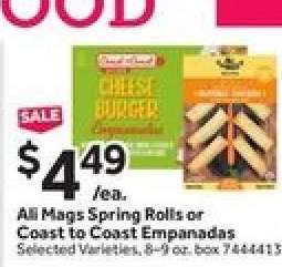 All Mags Spring Rolls or Coast to Coast Empanadas