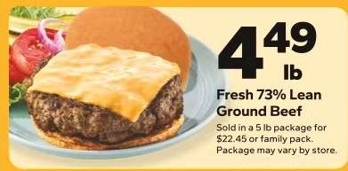 Fresh 73% Lean Ground Beef
