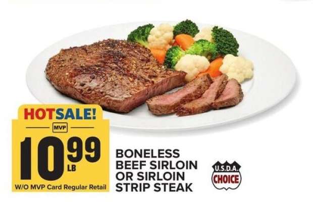Boneless Beef Sirloin or Sirloin Strip Steak