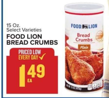 FOOD LION BREAD CRUMBS