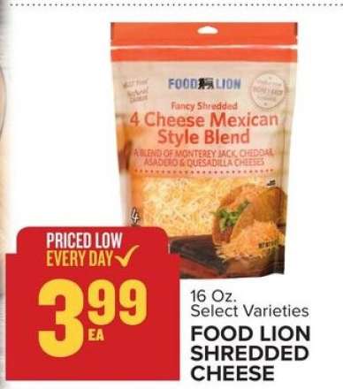 Food Lion Shredded Cheese