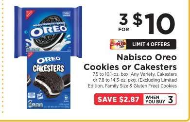 NABISCO Oreo Cookies or Cakesters
