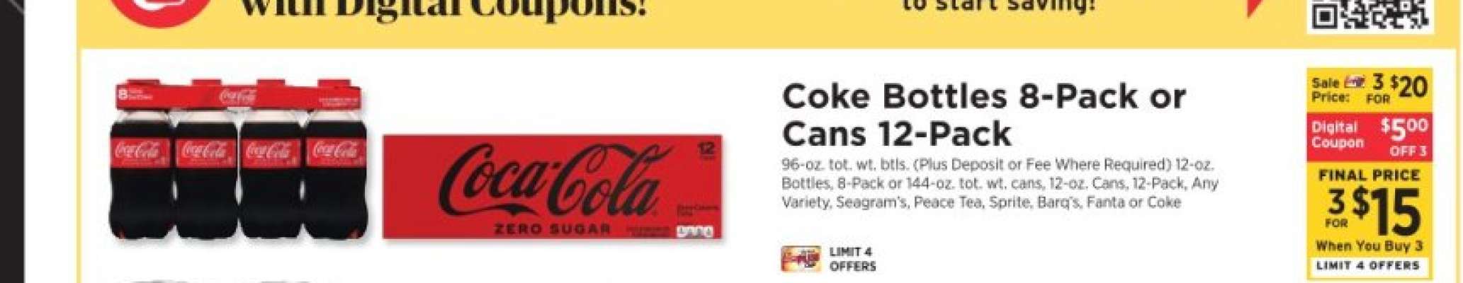Coke Bottles 8-Pack or Cans 12-Pack