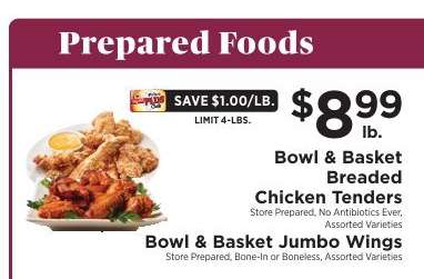 Bowl & Basket Breaded Chicken Tenders / Bowl & Basket Jumbo Wings