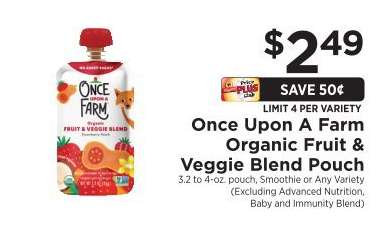 Once Upon a Farm Organic Fruit & Veggie Blend Pouch