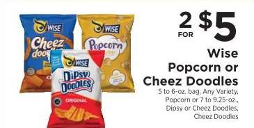 Wise Popcorn or Cheez Doodles