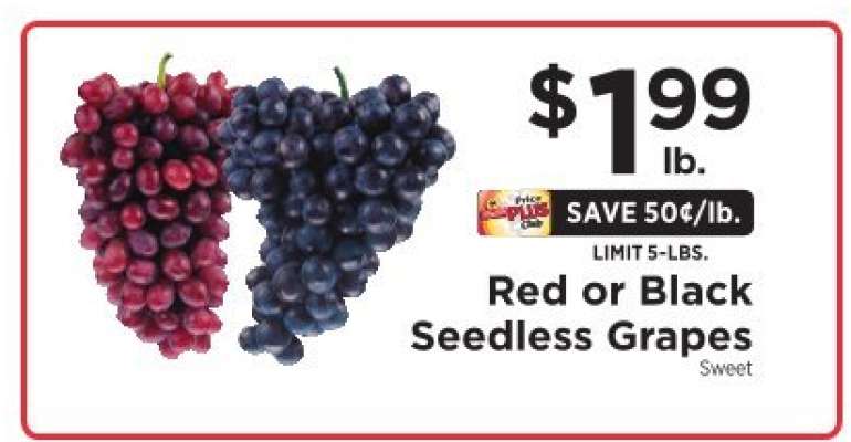 Red or Black Seedless Grapes