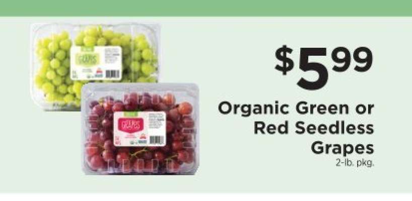 Organic Green or Red Seedless Grapes