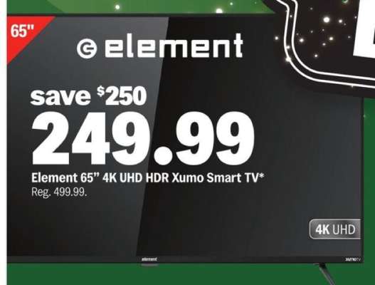 Element 65” 4K UHD HDR Xumo Smart TV