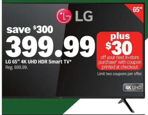 LG 65" 4K UHD HDR Smart TV*