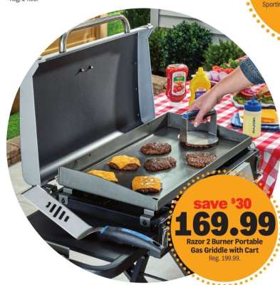 Razor 2 Burner Portable Gas Griddle with Cart