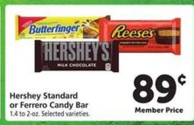 Hershey Standard or Ferrero Candy Bar