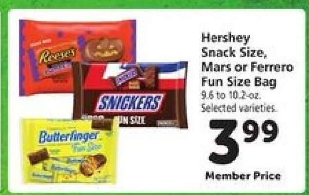 Hershey Snack Size, Mars or Ferrero Fun Size Bag