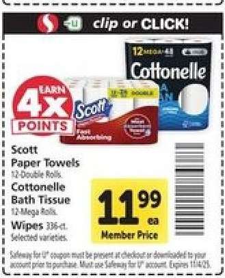 Scott Paper Towels / Cottonelle Bath Tissue