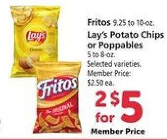Fritos, Lay's Potato Chips or Poppables