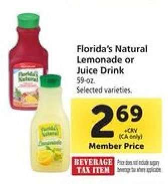 Florida's Natural Lemonade or Juice Drink
