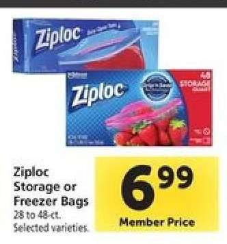 Ziploc Storage or Freezer Bags